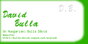 david bulla business card
